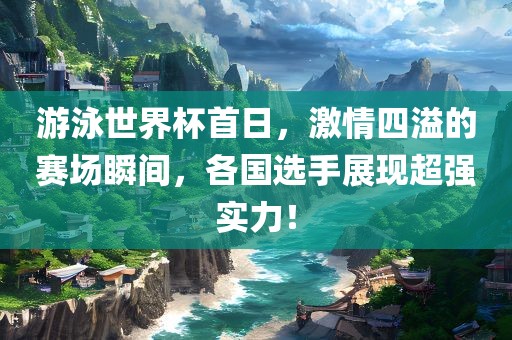游泳世界杯首日，激情四溢的赛场瞬间，各国选手展现漯河市盈旭机械设备有限公司超强实力！