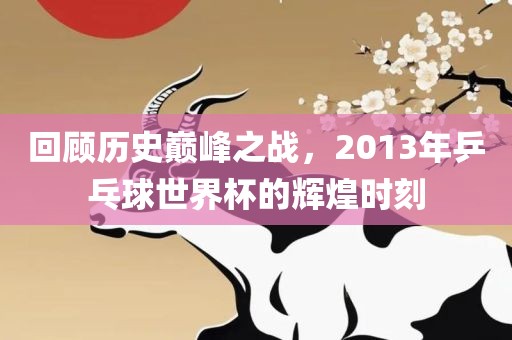 回顾历史巅峰之战，2013年乒乓球世界杯的辉煌时刻
