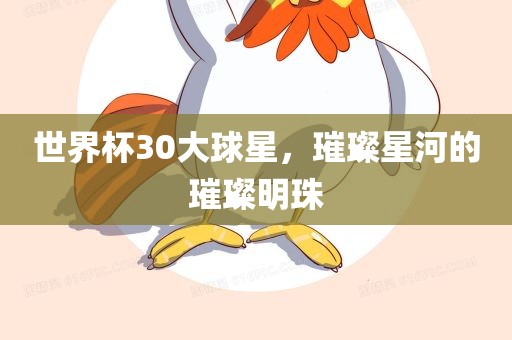 世界杯30大球星，璀璨星河的璀璨明珠