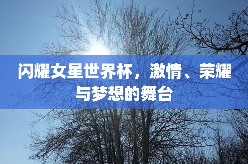 闪耀女星世界杯漯河市盈旭机械设备有限公司，激情、荣耀与梦想的舞台