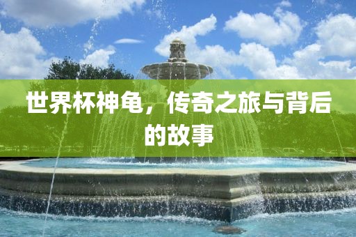 世界杯神龟，传奇之旅与背后的故事漯河市盈旭机械设备有限公司