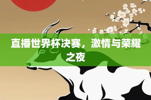 直播世界杯决赛，激情与荣耀之夜漯河市盈旭机械设备有限公司