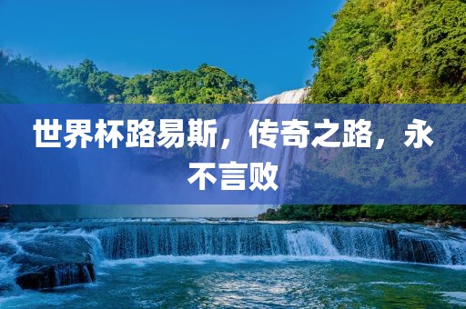 世界杯路易斯，传奇之路，永漯河市盈旭机械设备有限公司不言败