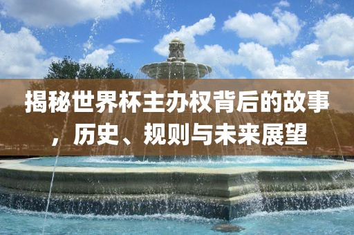 揭秘世界杯主办权背后的故事，历史、规则与未来展望漯河市盈旭机械设备有限公司