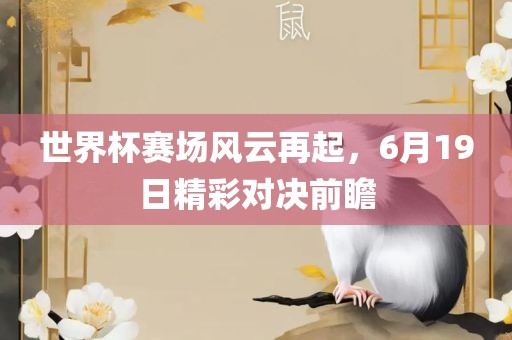 世界杯赛场风云再起，6月19日精彩对决前瞻漯河市盈旭机械设备有限公司