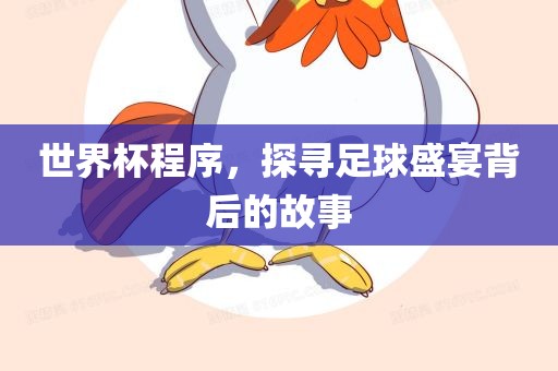 世界杯程序，探寻足球盛宴背后的故事