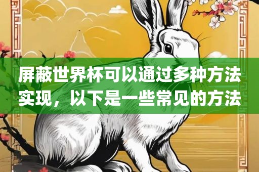 屏蔽世界杯可以通过多种方法实现，以下是一些常见的方法