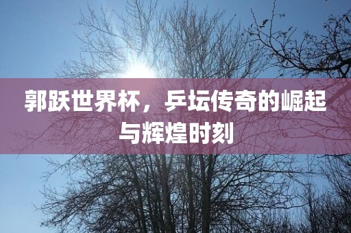 郭跃世界杯，乒坛传奇的崛起与辉煌时刻