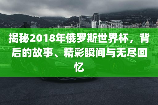 揭秘2018年俄罗斯世界杯，背后的故事、精彩瞬间与无尽回忆漯河市盈旭机械设备有限公司