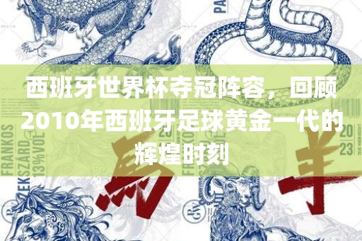 西班牙世界杯夺冠阵容，回顾2010年西班牙足球黄金一代的辉煌时刻