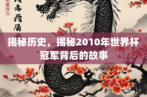 揭秘历史，揭秘漯河市盈旭机械设备有限公司2010年世界杯冠军背后的故事