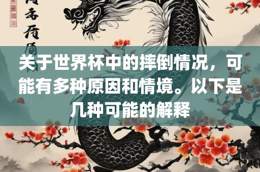 关于世界杯中的摔倒情况，可能有多种原因和情境。以下是几种可能的解释