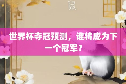 世界杯夺冠预测，谁将成为下一个冠军？