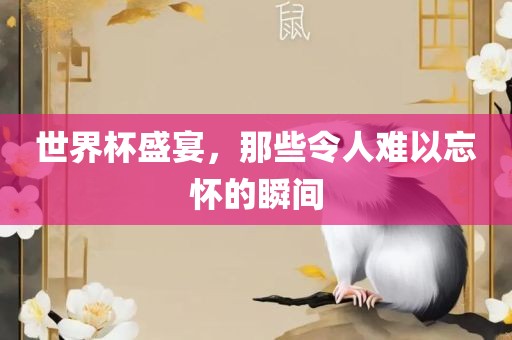 世界杯盛宴，那些令人难以忘怀的瞬间