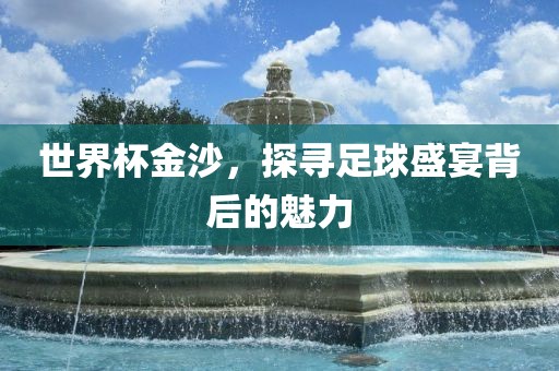 世界杯金沙，探寻足球盛宴背后的魅力