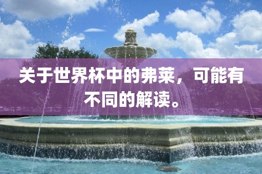 关于世界杯中的弗莱，可能有不同的解读。