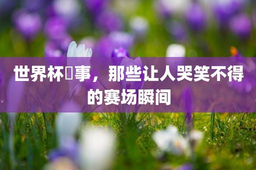 世界杯囧事，那些让人哭笑不得的赛场瞬间