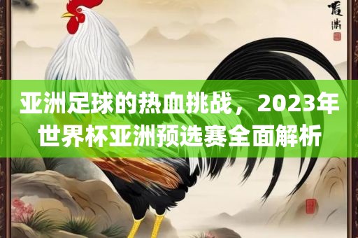 亚洲足球的热血挑战，2023年世界杯亚洲预选赛全面解析