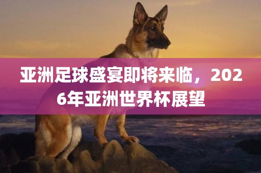 亚洲足球盛宴即将来临，2026年亚洲世界杯展望