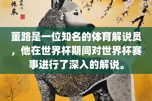 董路是一位知名的体育解说员，他在世界杯期间对世界杯赛事进行了深入的解说。