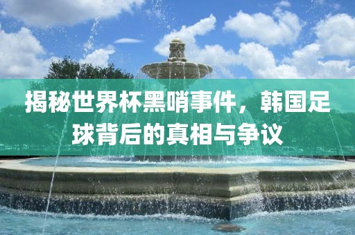 揭秘世界杯黑哨事件，韩国足球背后的真相与争议