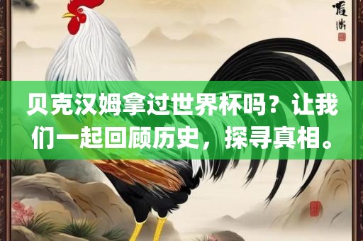 贝克汉姆拿过世界杯吗？让我们一起回顾历史，探寻真相。