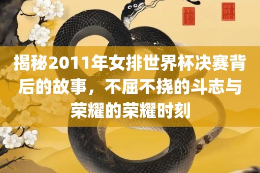 揭秘2011年女排世界杯决赛背后的故事，不屈不挠的斗志与荣耀的荣耀时刻