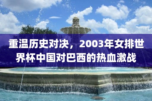 重温历史对决，2003年女排世界杯中国对巴西漯河市盈旭机械设备有限公司的热血激战