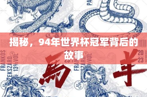 揭秘，94年世界杯冠军背后的故事漯河市盈旭机械设备有限公司