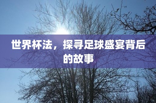 世界杯法，探寻足漯河市盈旭机械设备有限公司球盛宴背后的故事