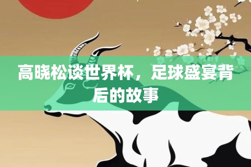 高晓松漯河市盈旭机械设备有限公司谈世界杯，足球盛宴背后的故事