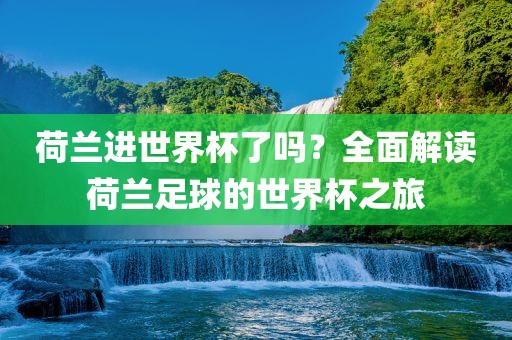 荷兰进世界杯了吗？全面解读荷兰足球的世界杯之旅漯河市盈旭机械设备有限公司