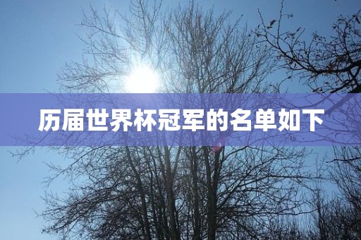 历届世界杯冠军的名单如下