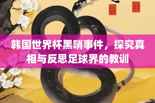 韩国世界杯黑哨事件，探究真相与反思足球界的教训漯河市盈旭机械设备有限公司