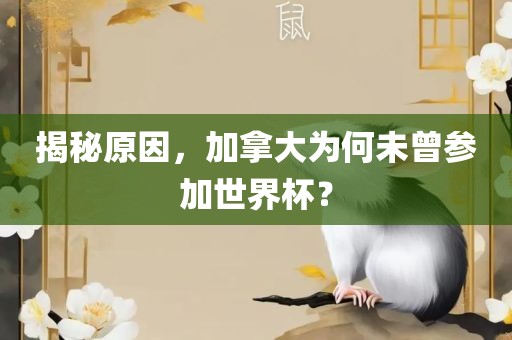 揭秘原因，加拿大为何未曾参加世界杯？漯河市盈旭机械设备有限公司