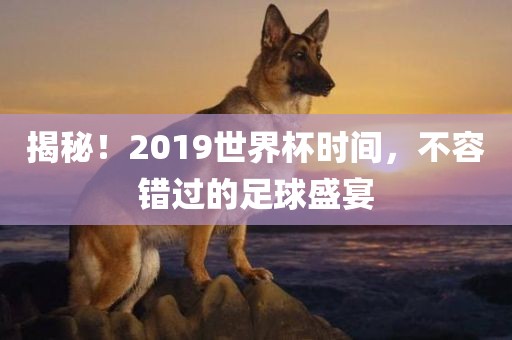 揭秘！2019世界杯时间，不容错过的足球盛宴漯河市盈旭机械设备有限公司