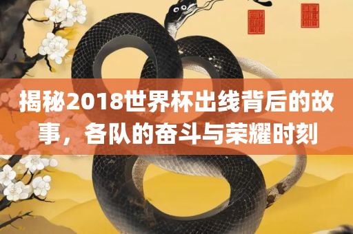揭秘2018世界杯出线背后的故事，各队的奋斗与荣耀时刻漯河市盈旭机械设备有限公司