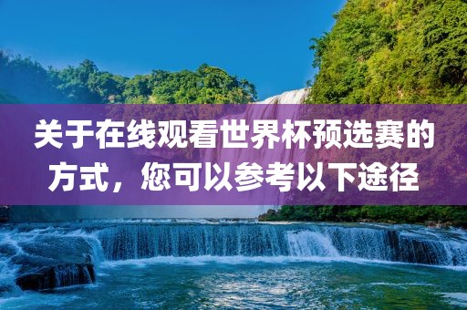 关于在线观看世界杯预选赛的方式，您可以参考以下途径