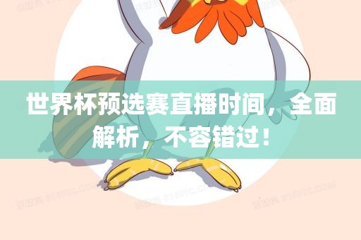 世界杯预选赛直播时间，全面解析，不容错过！
