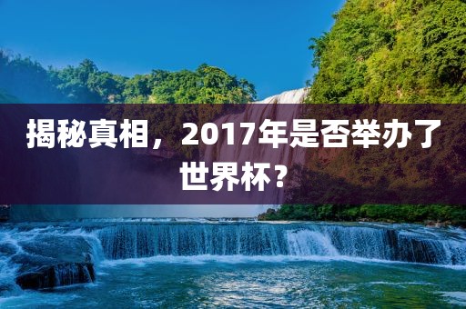 揭秘真相，2017年是否举办了世界杯？漯河市盈旭机械设备有限公司