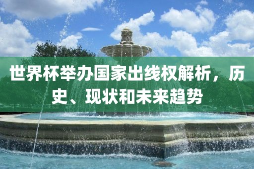世界杯举办国家出线权解析，历史、现状和未来趋势漯河市盈旭机械设备有限公司