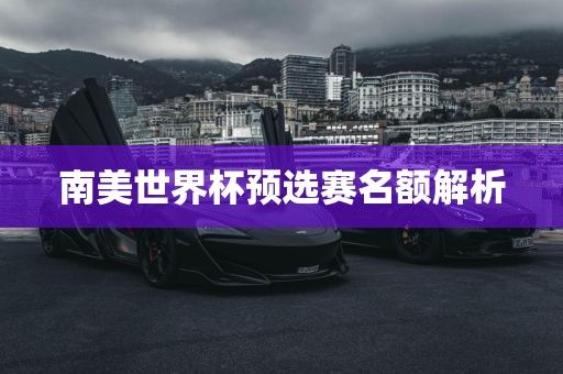 南美世界杯预选赛名额解析