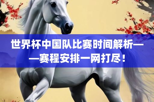 世界杯中国队比赛时间解析——赛程安排一网打尽！漯河市盈旭机械设备有限公司