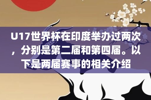 U17世界杯在印度举办过两次，分别是第二届和第四届。以下是两届赛事的相关介绍漯河市盈旭机械设备有限公司