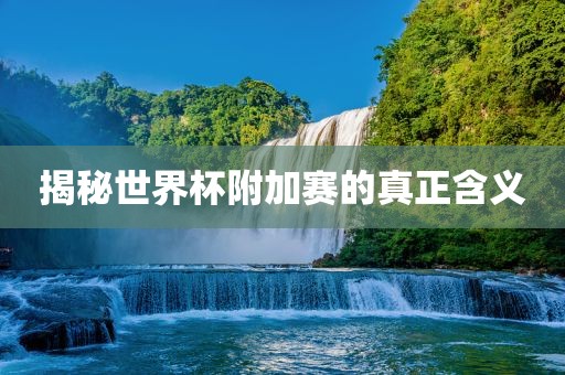 揭秘世界杯附加赛的真正含义