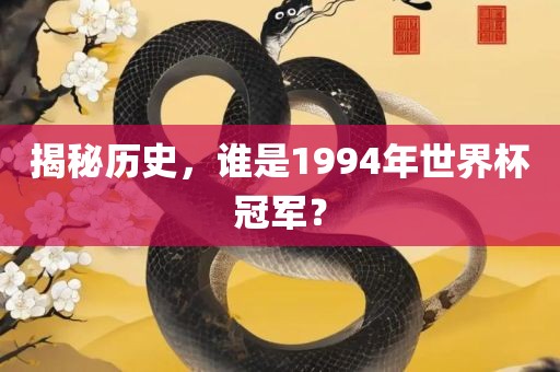 揭秘历史，谁是1994年世界杯冠军？漯河市盈旭机械设备有限公司