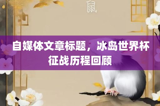 自媒体文章标题，冰岛世界杯征战历程回顾漯河市盈旭机械设备有限公司