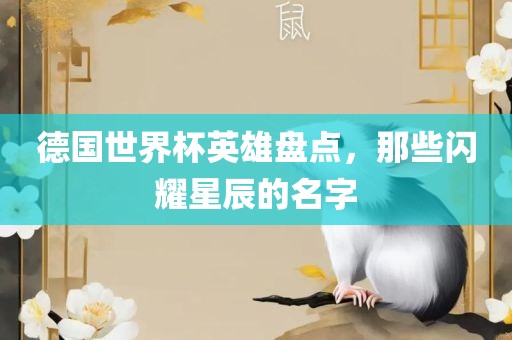 德国世界杯英雄盘点，那些闪耀星辰的名字漯河市盈旭机械设备有限公司