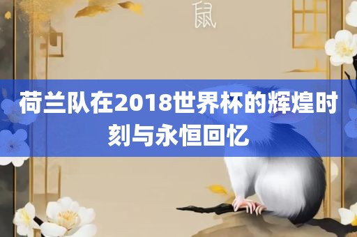 荷兰队在2018世界杯的辉煌时刻与永恒回忆漯河市盈旭机械设备有限公司