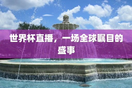 世界杯直播，一场全球瞩目的盛事